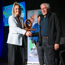 Sarah Young (TECT) awards Richard Chamberlain Volunteer of the Year